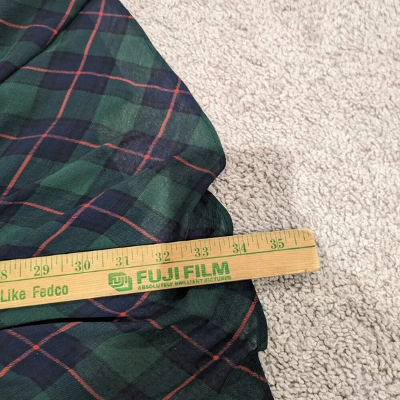 J Crew Plaid Holiday Dress Long Sleeve Green with Navy Blue and Red Size S - Picture 7 of 9